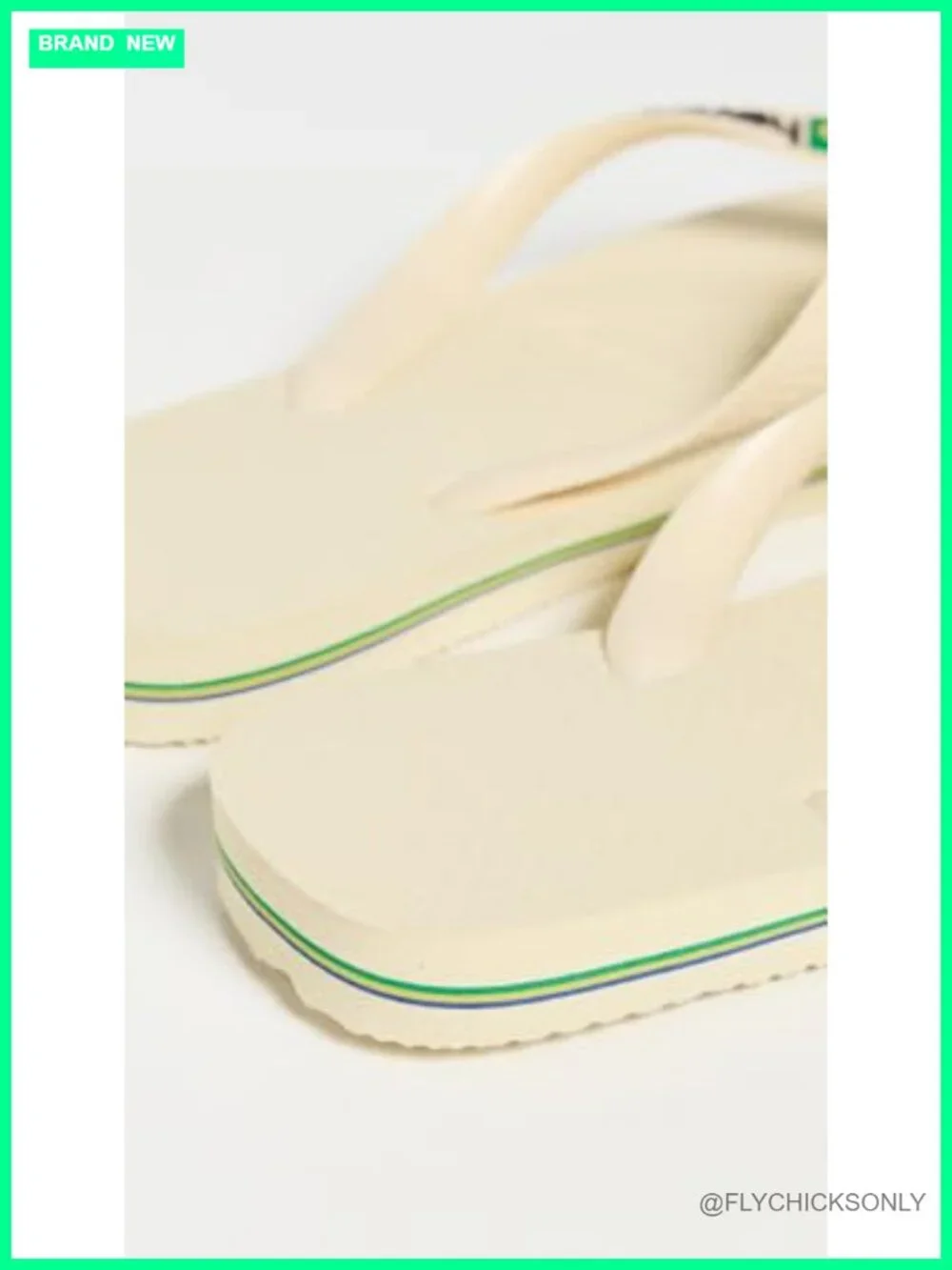 Women's Flip-Flop Sandals with Logo Straps Rubber Sole